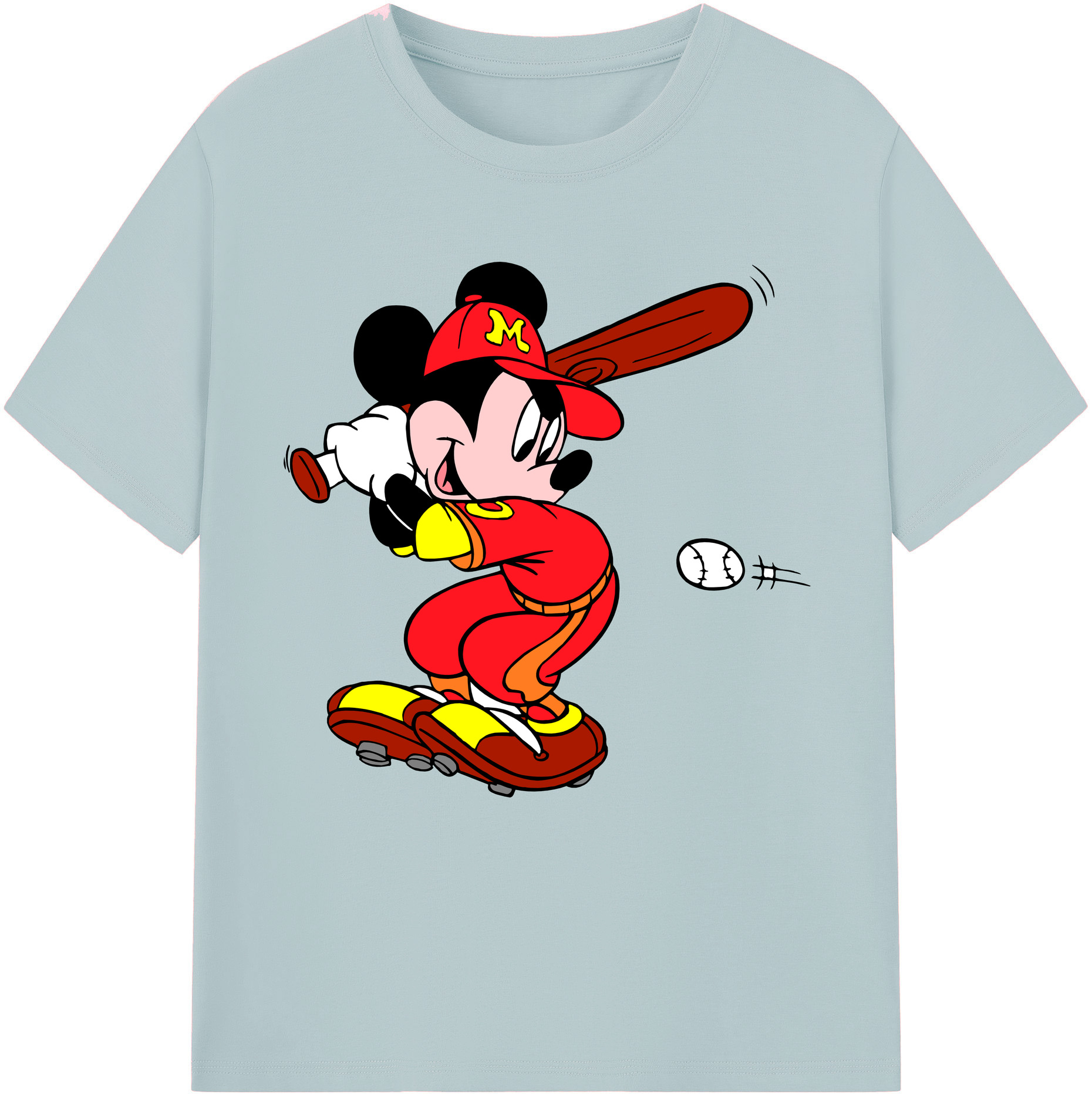 （画像用） ミッキーマウス Mickey Mouse 綿100％半袖Tシャツ（フロントプリント）